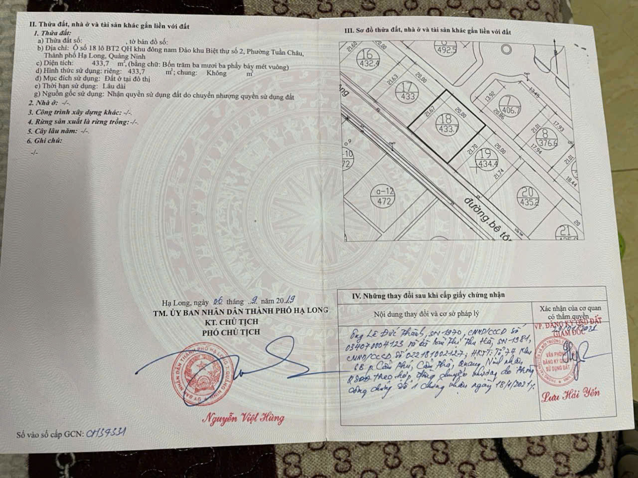 b&aacute;n đất biệt thự 18bt2 đảo tuần ch&acirc;u