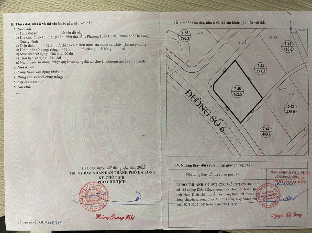 lo đất biệt thự số 1 tuần ch&acirc;u z45