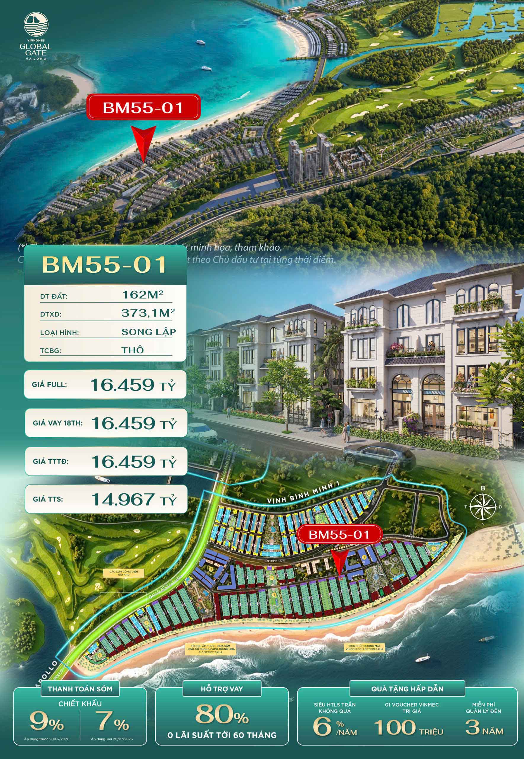 biệt thự song lập bm55-01 vinhomes hạ long